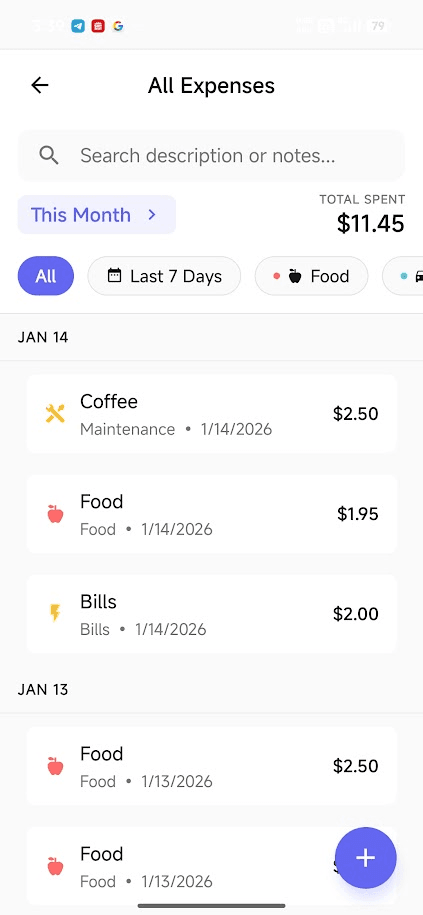 All Expense UI