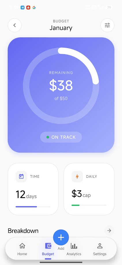 Budget UI